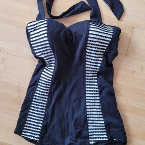 Seafolly Australia Sorrento black boy leg maillot one piece swimsuit